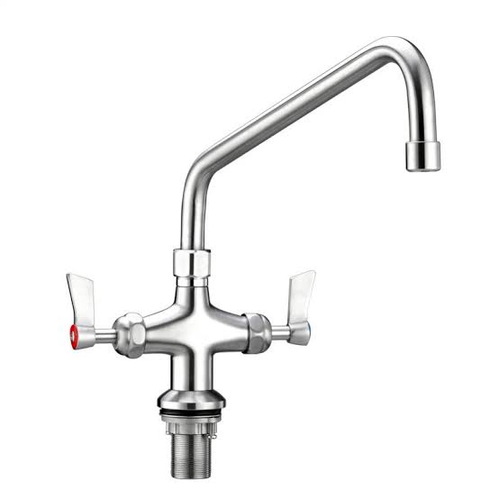 Stainless Steel Dual Hob Mounted Tap Body