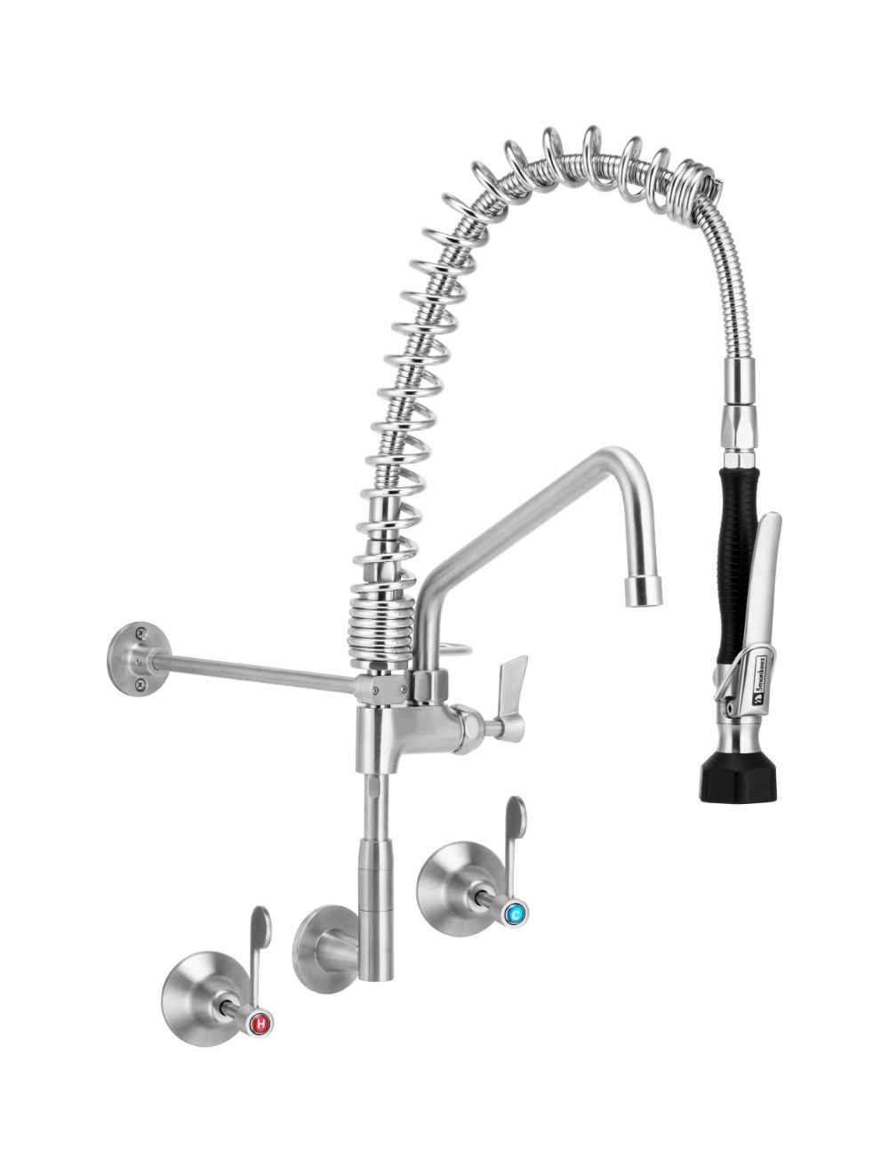 Compact with Wall Stops, Elbow and Pot Filler Option Stainless Steel Wall Mounted Pre Rinse Unit - Image 3