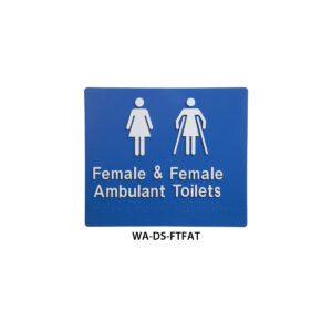 female and female ambulant toilets banner