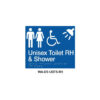 Braille Sign Unisex Disabled? Toilet and Parent Room RHS (Blue)