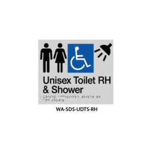 Braille Sign Unisex Accessible Toilet (Silver)