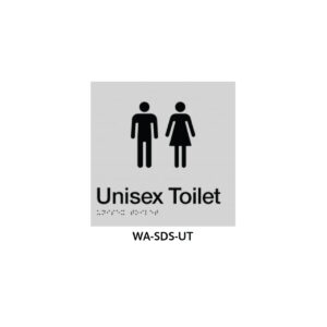Braille Sign Unisex Toilet (Silver)