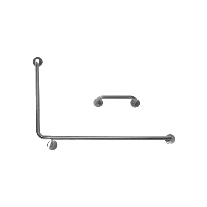 S.S. RHS 90˚ Flush Mount Side Wall & Cistern Grab Rail Set